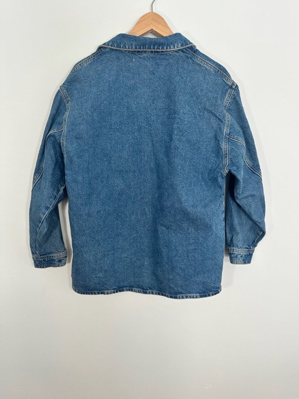 Zara Denim V-Neck Popover Tunic Top Size M - Picture 2 of 7